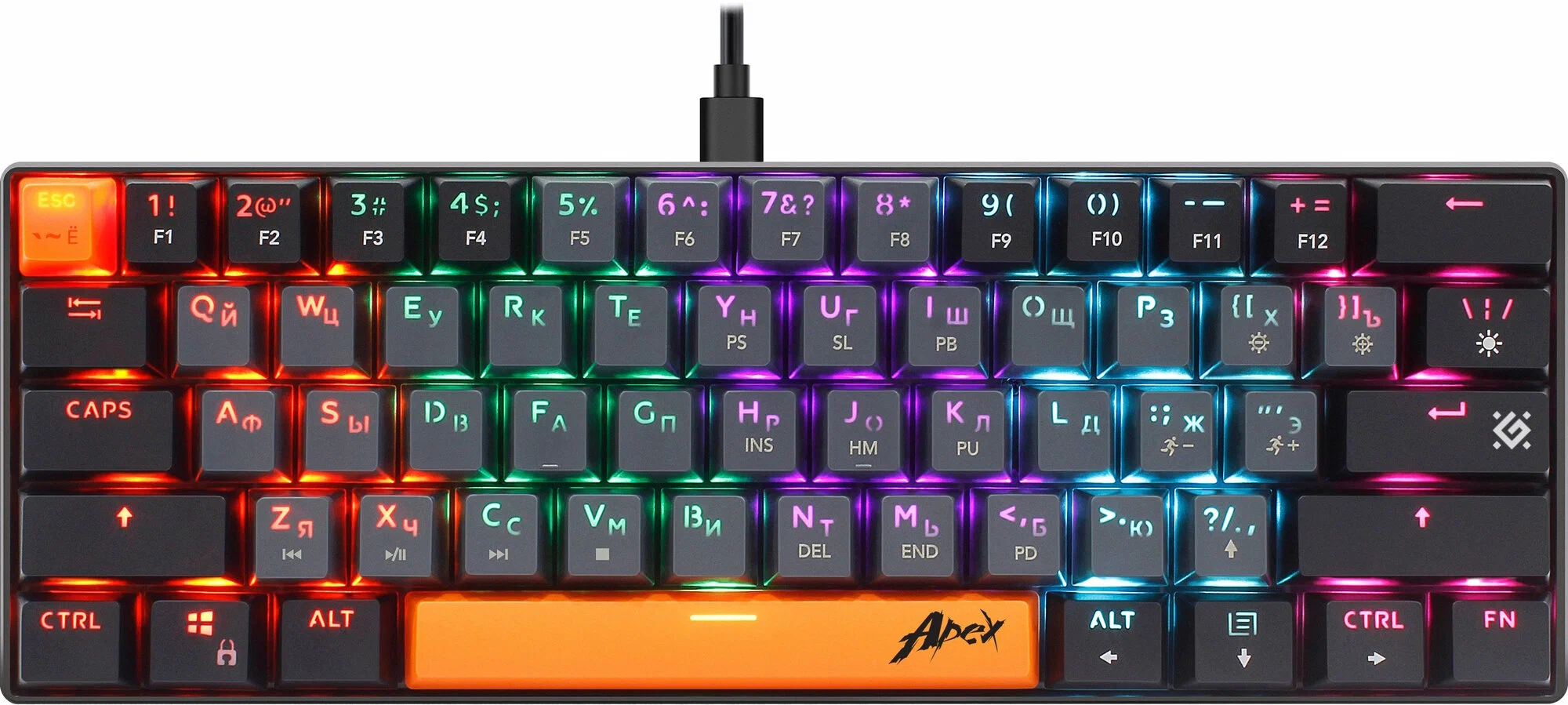 Клавиатура игровая механическая Defender Apex GK-002 RU серый