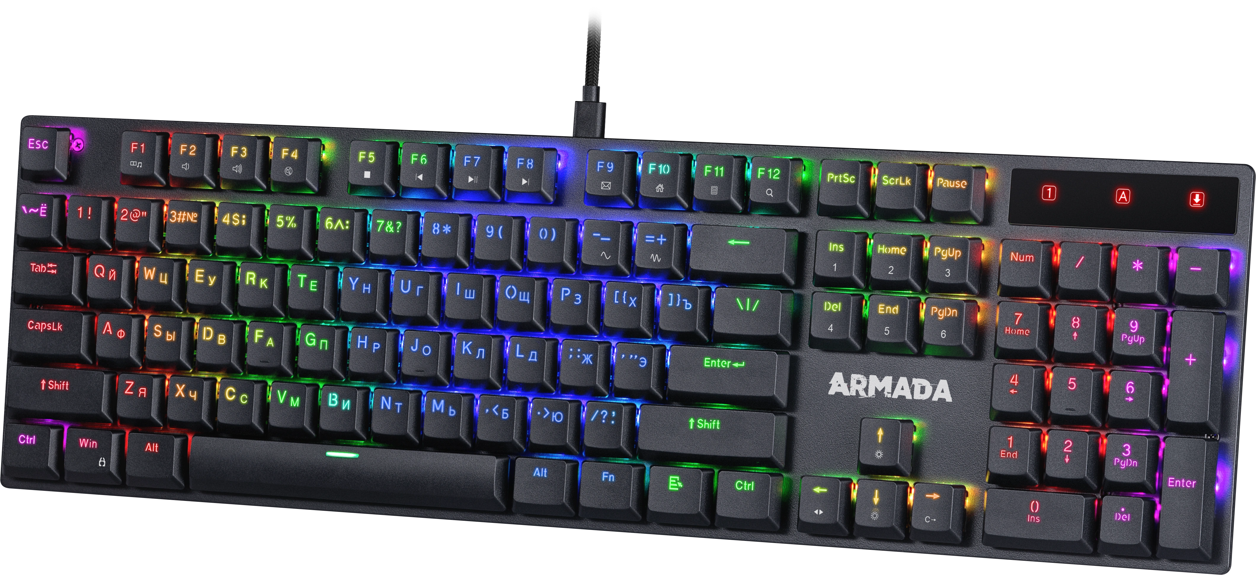 Клавиатура игровая механическая Defender Armada GK-004 RU,RGB черный
