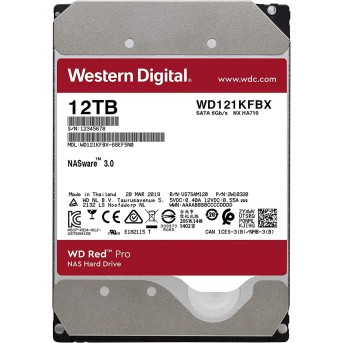 Винчестер для NAS систем HDD 12Tb Western Digital Red PRO SATA3 3,5" 7200rpm 256Mb WD121KFBX