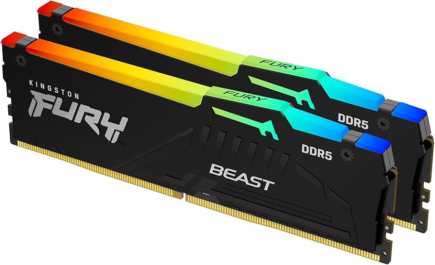 DDR5 Kingston 64 Gb KIT Fury Beast RGB (AMD), KF560C30BBEAK2-64, DDR5, 64 GB ,DIMM kit <6000MHz> (2x32GB) CL30