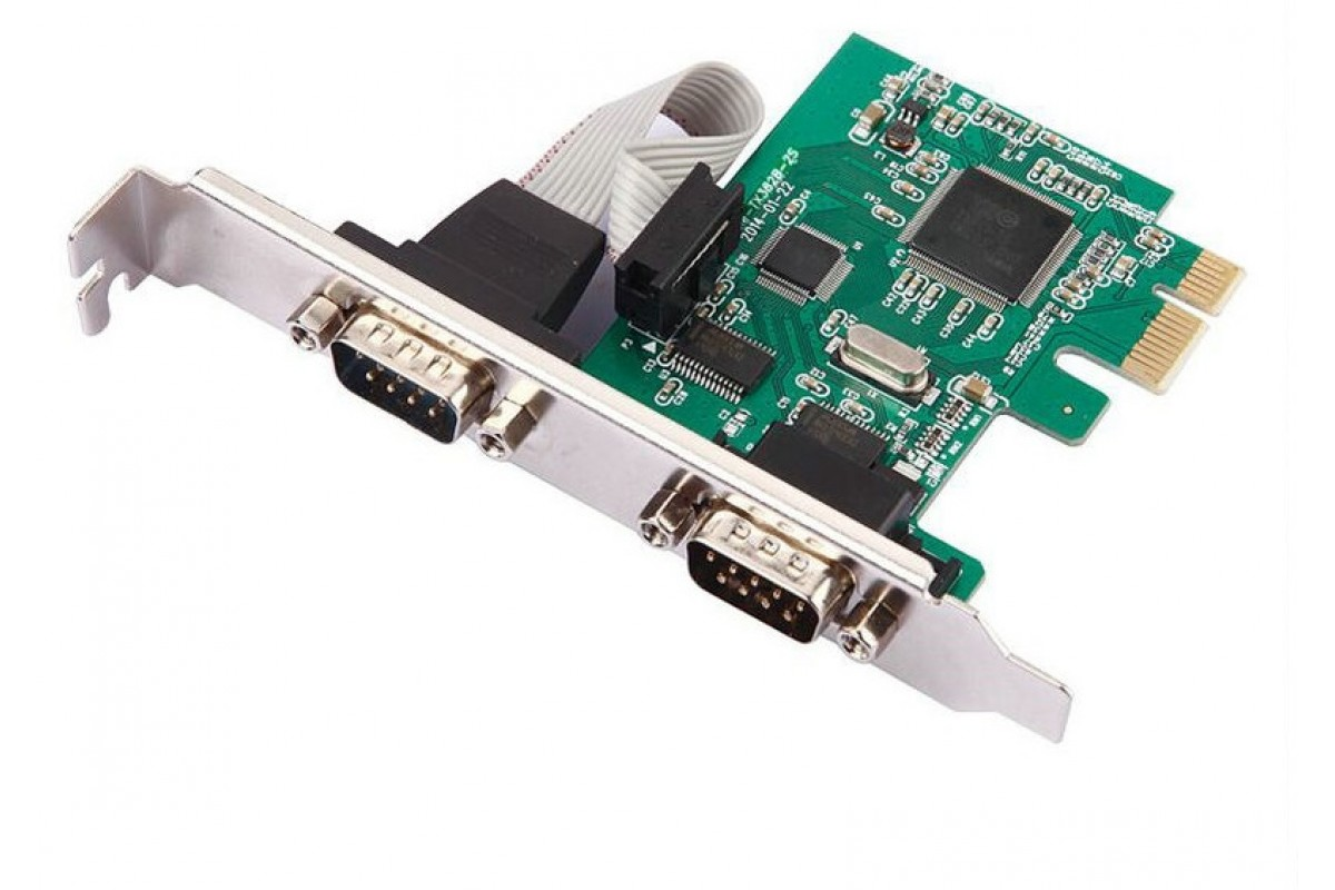 Контроллер PCI-E- COM, чип CH382L, 2-порт, зел.плата
