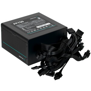 Блок питания, Deepcool, PF750 R-PF750D-HA0B-WDEU, 750W, ATX, APFC, 20+4 pin, 2*4+4pin, 6*Sata, 2*Molex, 2*PCI-E 6+2 pin, Вентилятор 12см, Кабель питан