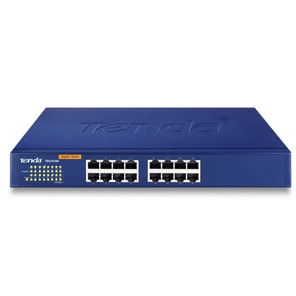 Сетевой коммутатор Tenda TEG1016D ,Switch 16 port 10/100/1000 Mbit, Auto MDI/MDI-X, rack/desktop, in