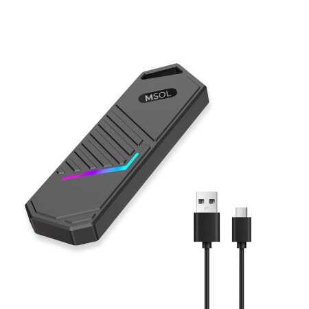 Корпус для SSD M.2 в USB 3.1 MSOL KSF102, чип RTL9210, серебристый