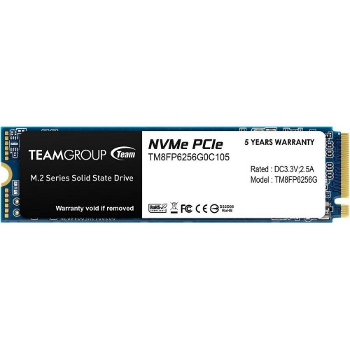 256 GB SSD M.2 TeamGroup MP33 M.2 NVMe R1600Mb/s W1300MB/s TM8FP6256G0C101