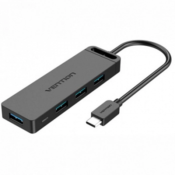 Расширитель Хаб USB Vention CHLBF <4-Port USB 3.0 Hub With Power Supply 1M Black>