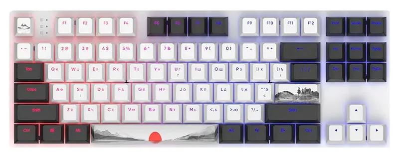 Клавиатура, Dark Project, DPO87_GSH_Fuji_ANSI_UA, 87 Fuji, Игровая, Механическая, TKL, g3ms Sapphire switches, USB, Подсветка RGB, Размер: 357 x 130 x