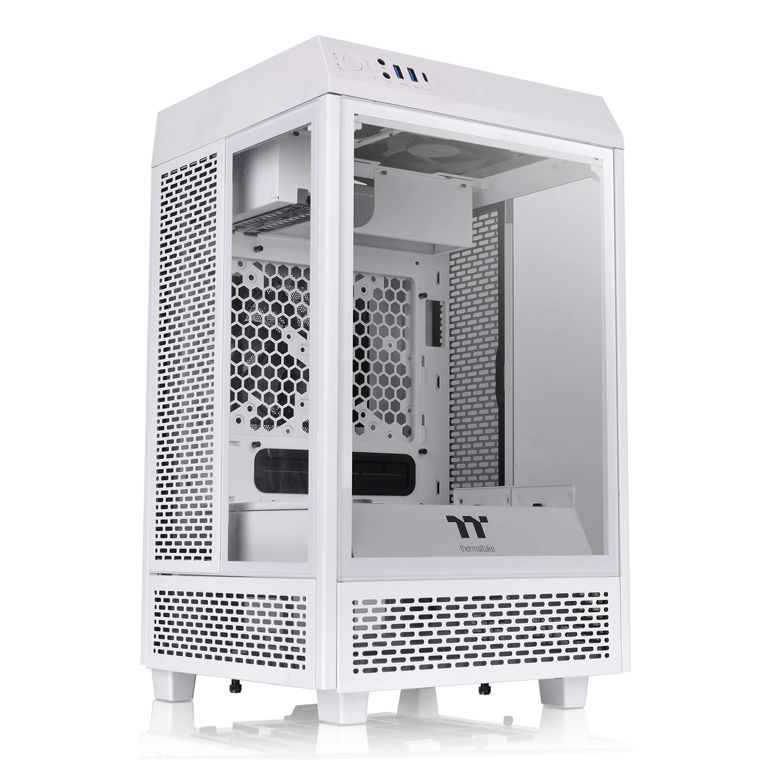 Кейс Thermaltake The Tower 100 Snow, CA-1R3-00S6WN-00, Mini Tower, Mini-ITX, USB 3.2 (Gen 2) Type-C*1, USB 3.0*2, 2*120 мм, 2*2,5"/2*3,5", Максимальна