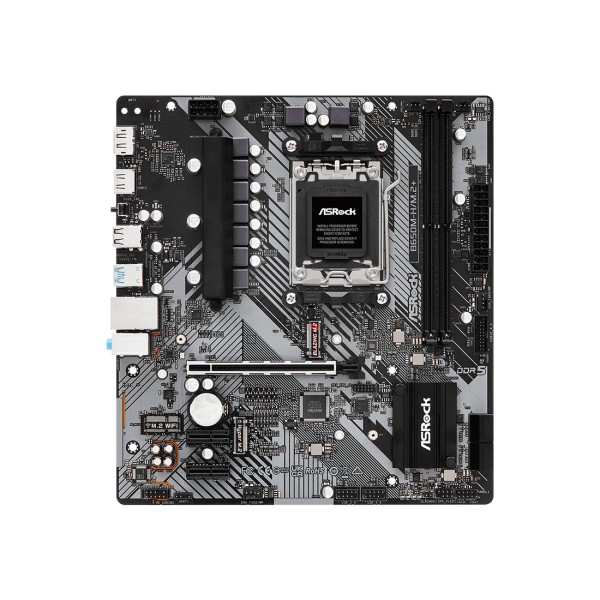 Мат.плата AMD ASRock, B650M-H/M.2+ WIFI , AM5, B650, 2xDDR5 6400+(OC), 4xSATA3, 2xM.2 (PCI-E 4.0x4), 1xHDMI, 1xDP, 1xPCI-Ex16, 2xPCI-Ex1, WiFi, mATX