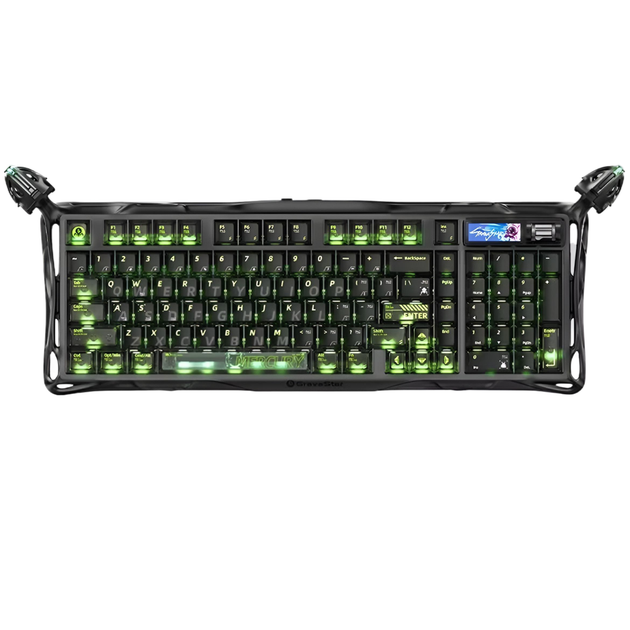 Клавиатура GravaStar Mercury K98 Pro, Phantom Black, Mechanical, 98 keys EN/RU, USB/BT/2.4GHz/ GS K98 PRO_GM_RU