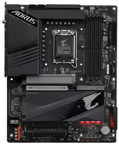 Мат.плата Gigabyte Z790 AORUS ELITE AX ,4DDR5 MB Socket1700, ATX, iZ790 (DP+HDMI), 4DDR5, 3PCIx16