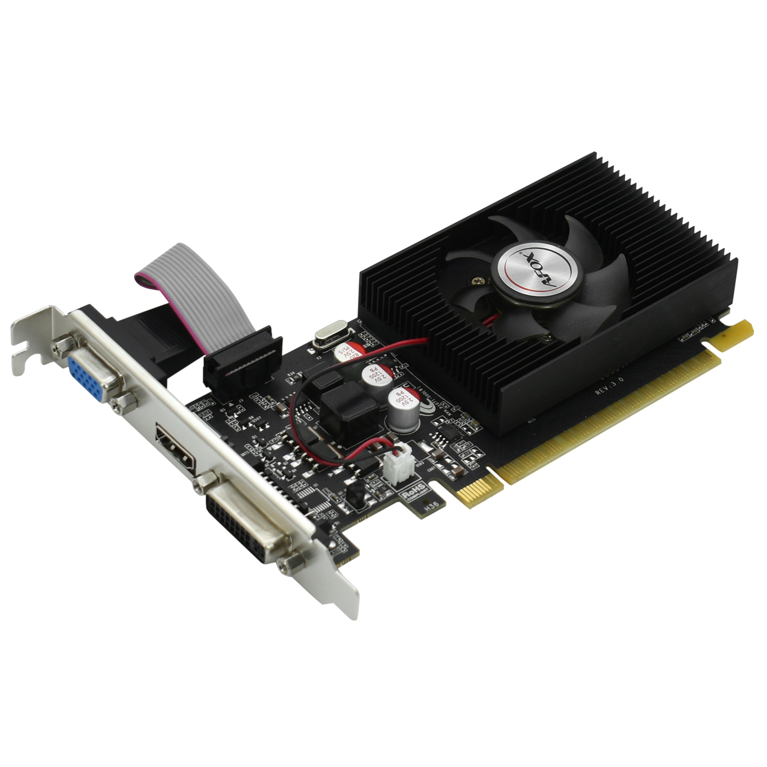 Видеокарта 2 Gb Afox GT610 DVI/HDMI/VGA, GDDR3/64bit, +LP, [AF610-2048D3L7-V6]