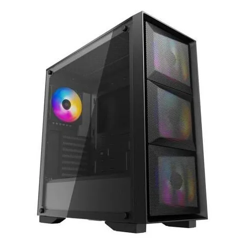 Корпус 1STPLAYER, FD3-BK-1F5M-3F5S, Mid-Tower, ATX/M-ATX, USB3.0*1, USB2.0*2, HD AUDIO/MIC, 4*120мм F5 RGB вентилятор, Высота процессорного кулера до 