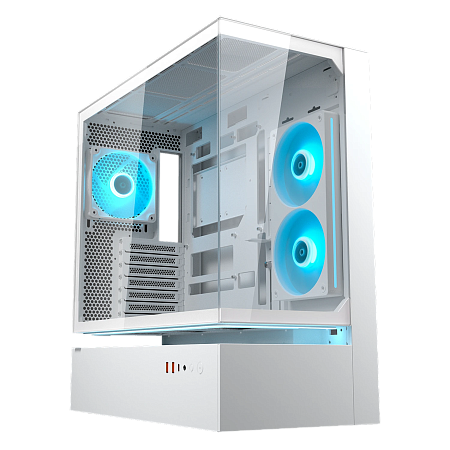 Корпус Cougar, CFV235 WH, E-ATX/CEB/ATX/Micro ATX, USB 1*Type C/2*3.0, 4 Pole Headset Audio, RGB button, Кулер 3*12см ARGB PWM, Высота процессорного к