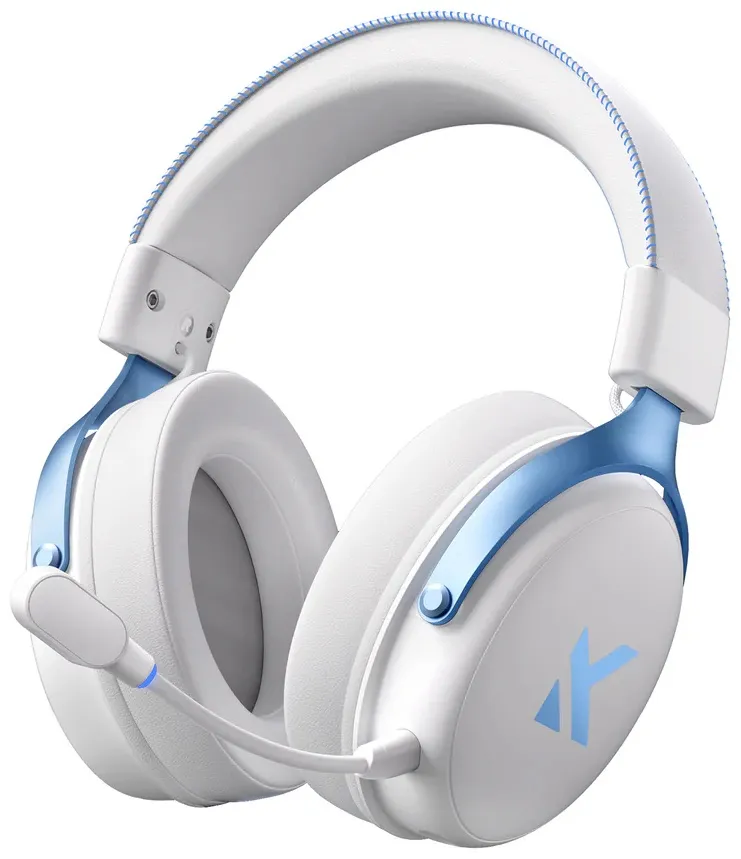 Наушники с микрофоном MCHOSE V9 Pro 2, 7.1 Surround, 53mm Drivers, 2.4/BT/USB, 2000mAh, WHITE-BLUE