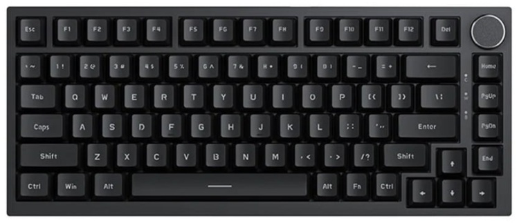 Клавиатура Ajazz, AK820/Red/Black, AK820, Игровая, Механическая, 75%, Red Switches, Проводная, USB, Подсветка белая, Анг/Рус, Чёрный