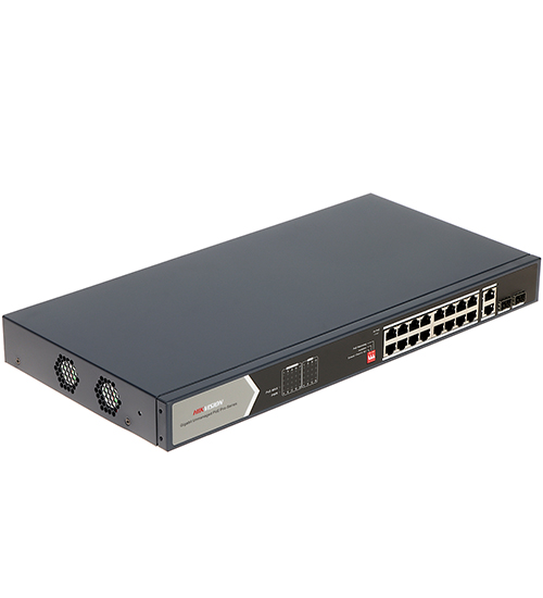 Сетевой коммутатор Hikvision DS-3E0520HP-E ,Switch 16 port 10/100/1000M 4xGE Hi-PoE, 2xGE Uplink, 2x