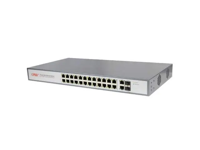 Коммутатор PoE 24-портовый ONV POE31024PFA <24 порта 10/100Mbps PoE 802.3af, + 2 Gigabit Uplink, бюд