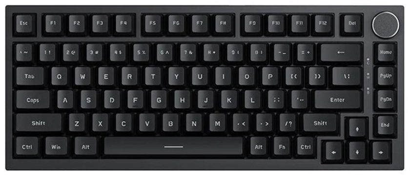 Клавиатура Ajazz, AK820/Black/RED, AK820, Игровая, Механическая, 75%, RED Switches, USB, Подсветка голубая/белая, Анг/Рус, Чёрный