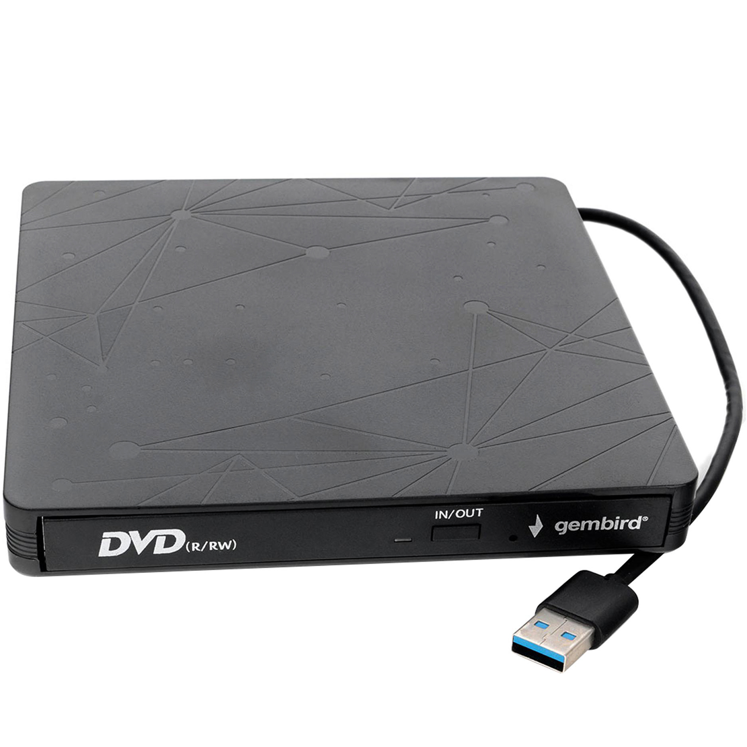 Внешний Оптический привод Gembird DVD-USB-03, Черный ,Ext DVD±R/RW/-RAM,±R9, CD-R/RW, USB3.0, black,