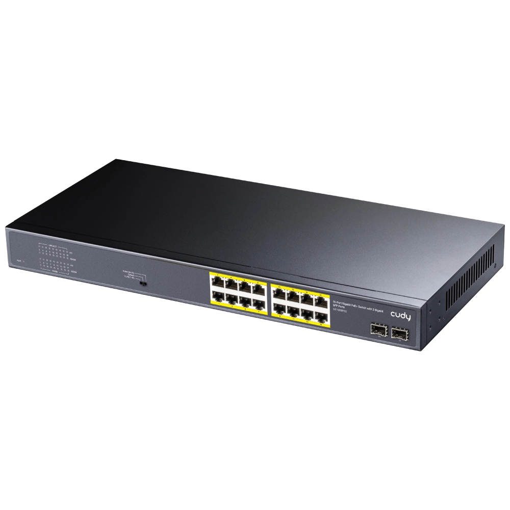 Коммутатор гигабитный 16-портовый CUDY GS1020PS2 <16-10/100/1000 BASE-T Gigabit ports,19-inch, 2-100