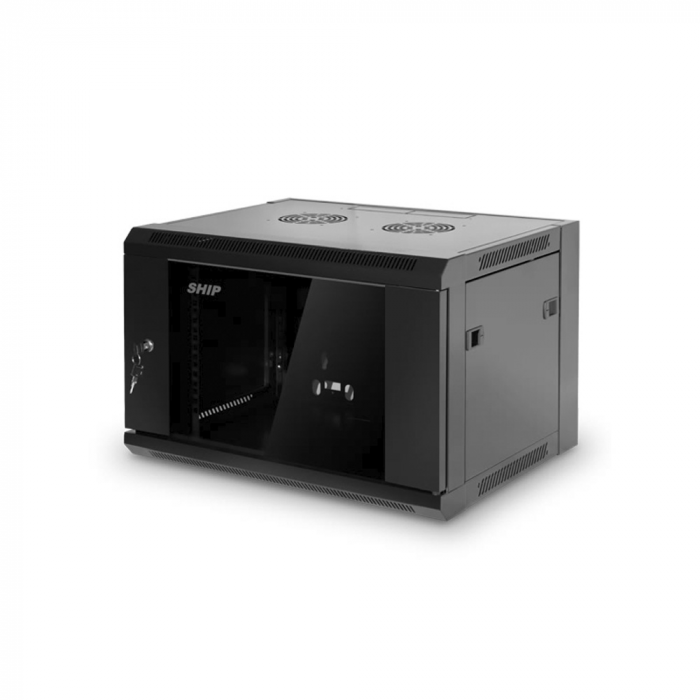 Шкаф настенный, SHIP, 5406.01.100, SE серия, 19'' 6U, 570*450*380 мм, Ш*Г*В, IP20, Чёрный