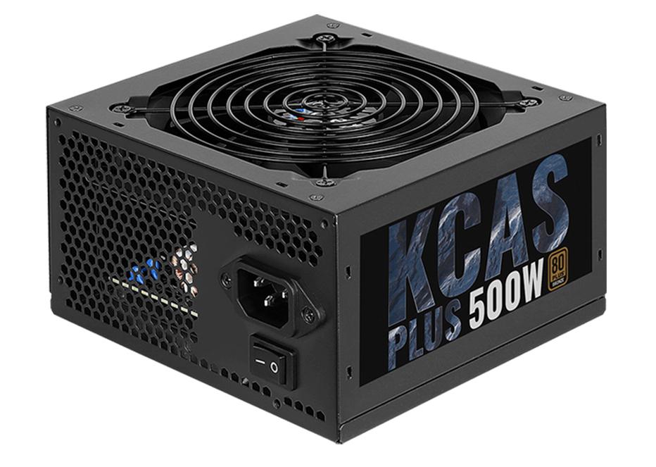 Блок питания Aerocool, KCAS PLUS 500W, 500W, ATX, APFC, 20+4 pin, 4+4pin, 7*Sata, 4*Molex, 1*FDD, 2*