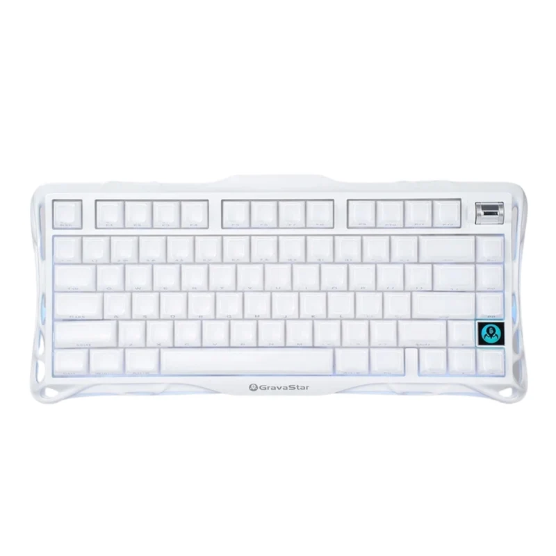 Клавиатура GravaStar Mercury K1, Opaline White, Mechanical, 79 keys EN, USB/BT/2.4GHz/ GS K1_WHT
