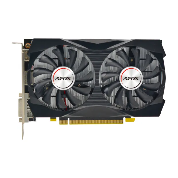 Видеокарта 4 Gb AFOX GTX1050 4GB D5 Dual Fan, AF1050-4096D5H4-V2, GDDR5, 128bit, DP, HDMI, DVI, 216*112*41 мм, Цветная коробка