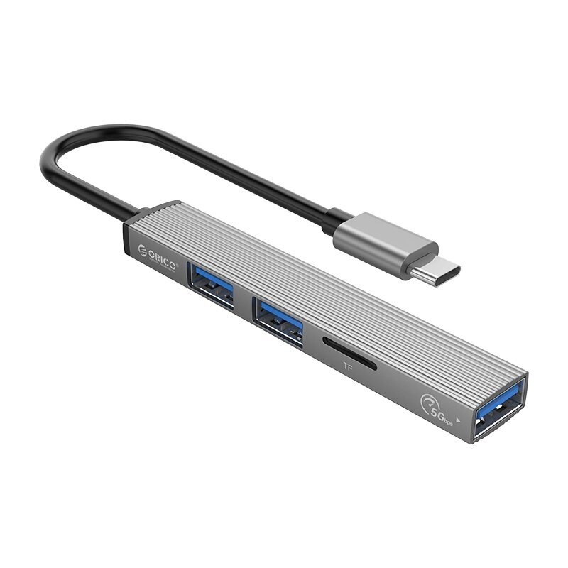 Расширитель USB Хаб ORICO AH-12F-GY-BP <Type C to USB3.0*1?USB2.0*2?TF, 88*15*7.5mm>
