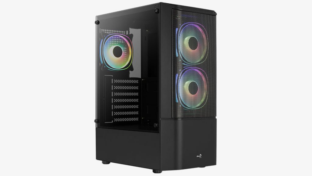 Кейс, Aerocool, Quantum Mesh-G-BK-v3, ATX/Micro ATX, USB 1*3.0/2*2.0, HD-Audio+Mic, Кулер 3*12см RGB