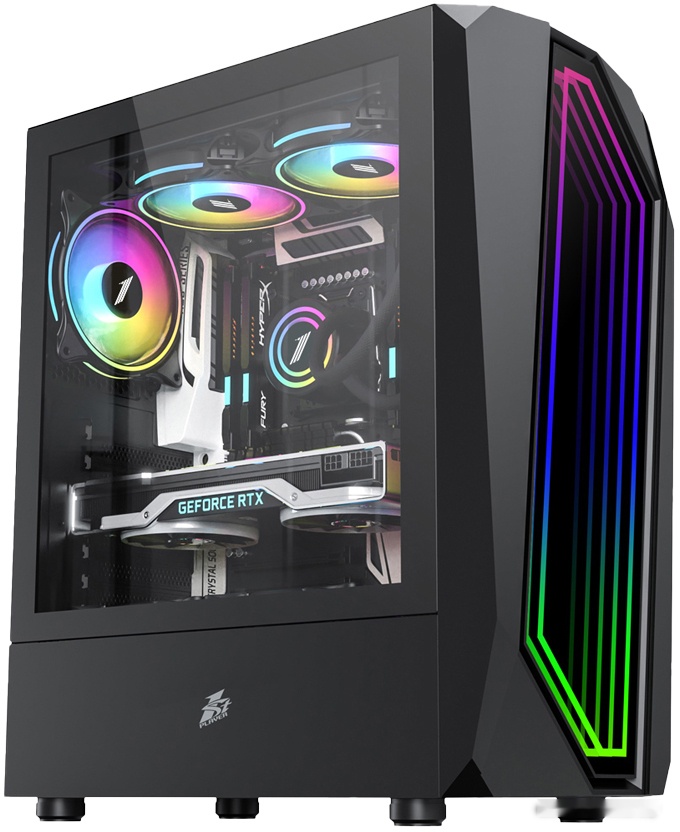 Корпус 1STPLAYER, INFINITE SPACE IS6-BK-3F2C3, MidiTower, ATX/MicroATX/ MiniITX, USB3.0 x 1 + USB2.0