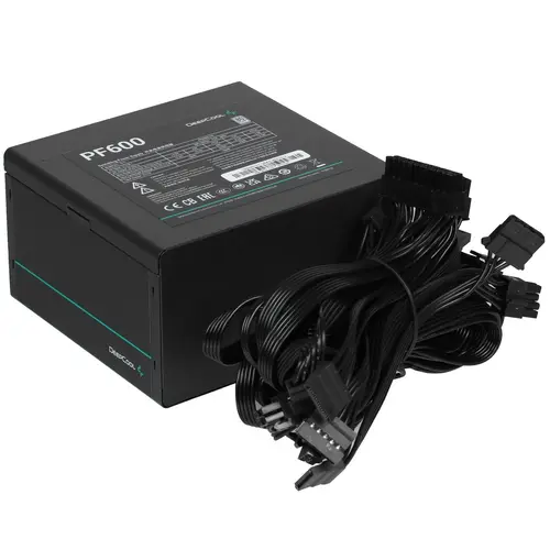 Блок питания, Deepcool, PF600, 600W R-PF600D-HA0B-WDEU, ATX, APFC, 20+4 pin, 2*4+4pin, 6*Sata, 2*Molex, 4*PCI-E 6+2 pin, Вентилятор 12см, Кабель питан