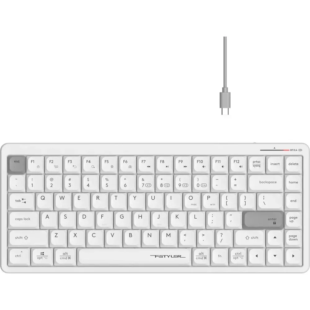 Клавиатура беспроводная A4tech Fstyler FBX53C White <USB 2.4GHz, BT, ACC, WHITE>
