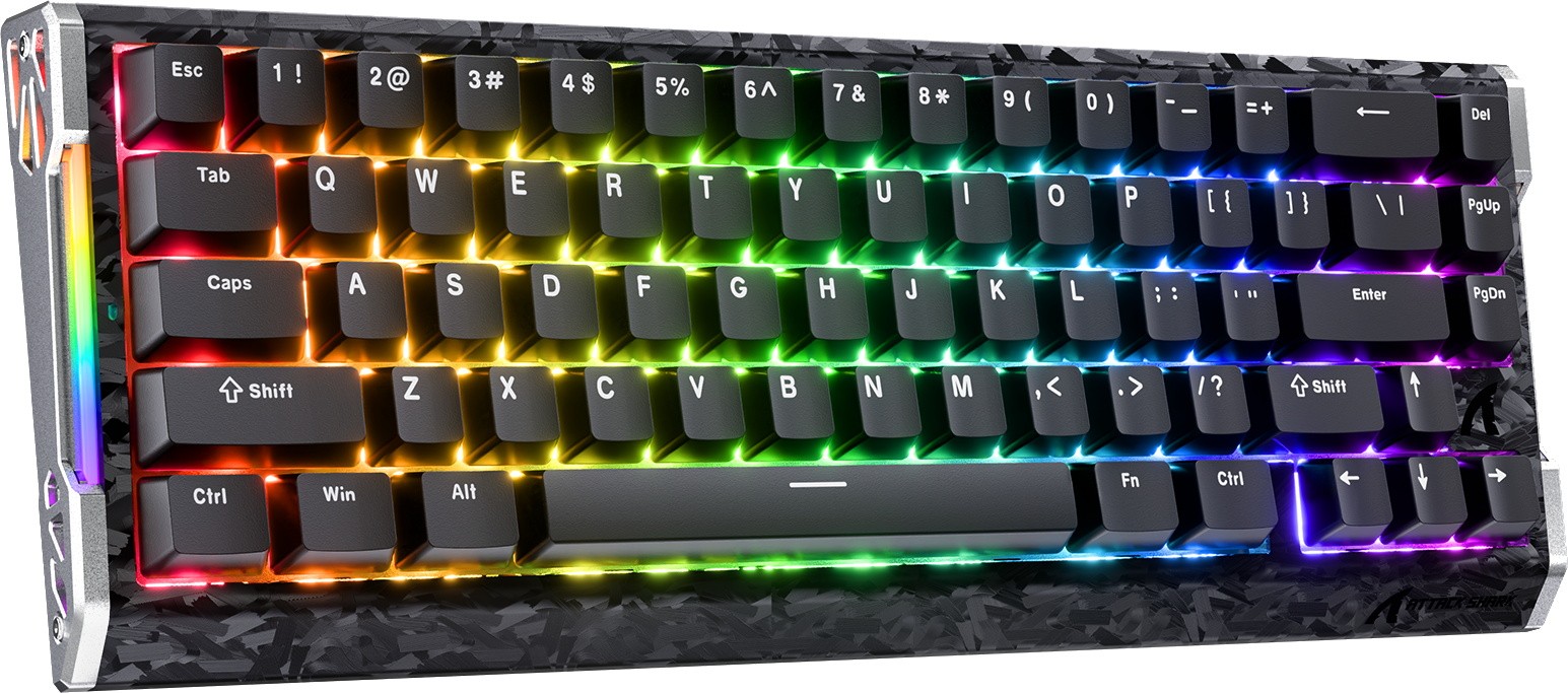 Клавиатура Attack Shark R68 HE Black, Mechanical, 66 keys, USB-C, EN
