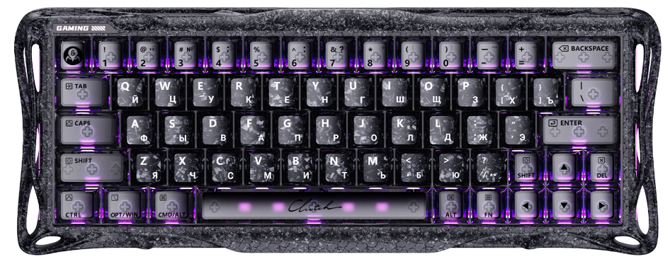 Клавиатура GravaStar Mercury V60 Pro, Cyber Frost Black, Magnetic Switch, 64 keys EN/RU, USB cable/ GS V60 PRO_CF_BLK_RU