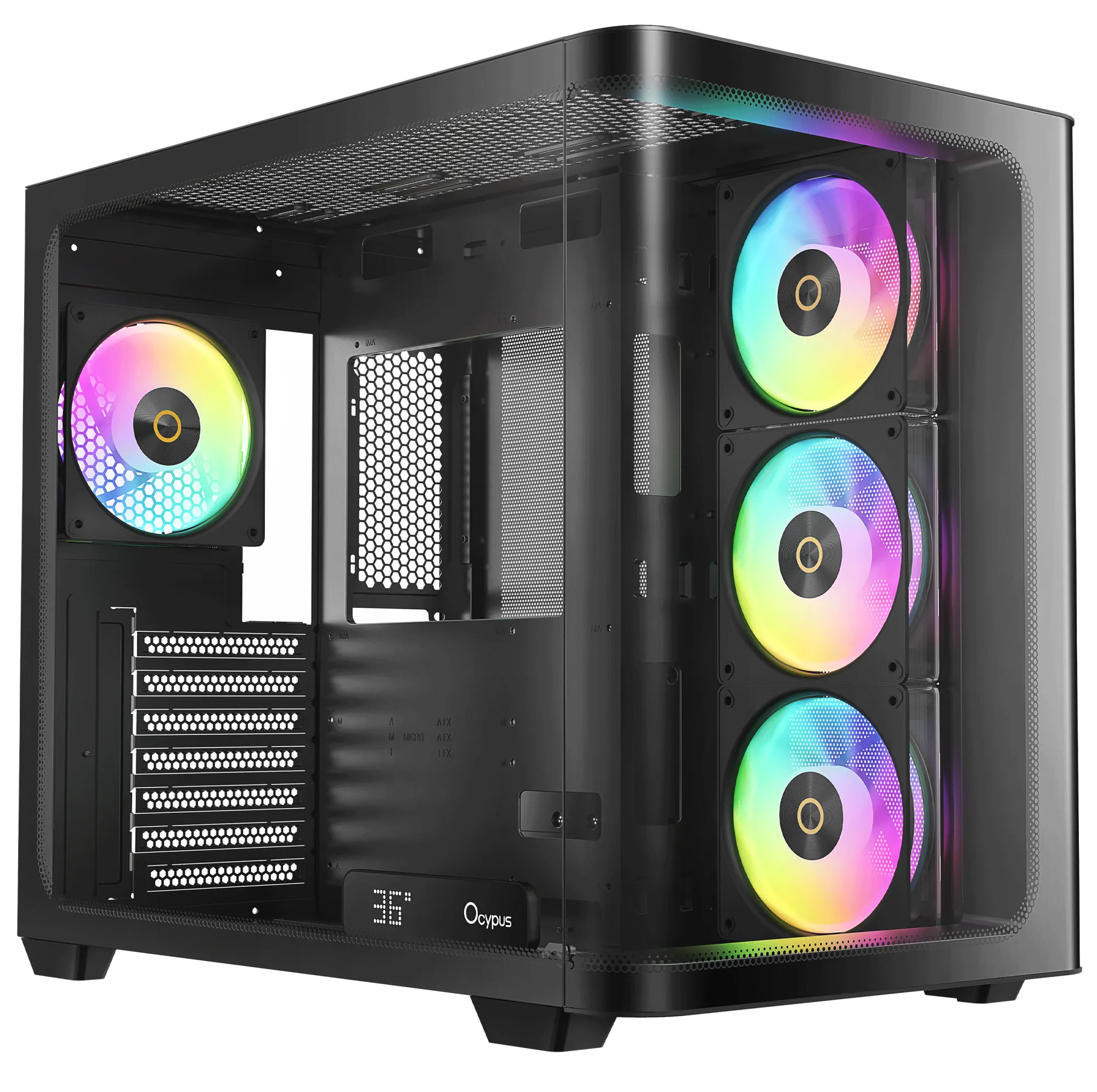 Корпус Ocypus Iota C70 BK Curve ARGB Digital ATX/mATX/mITX 2xUSB Type-C Черный Iota-C70-BKD400CD-GL