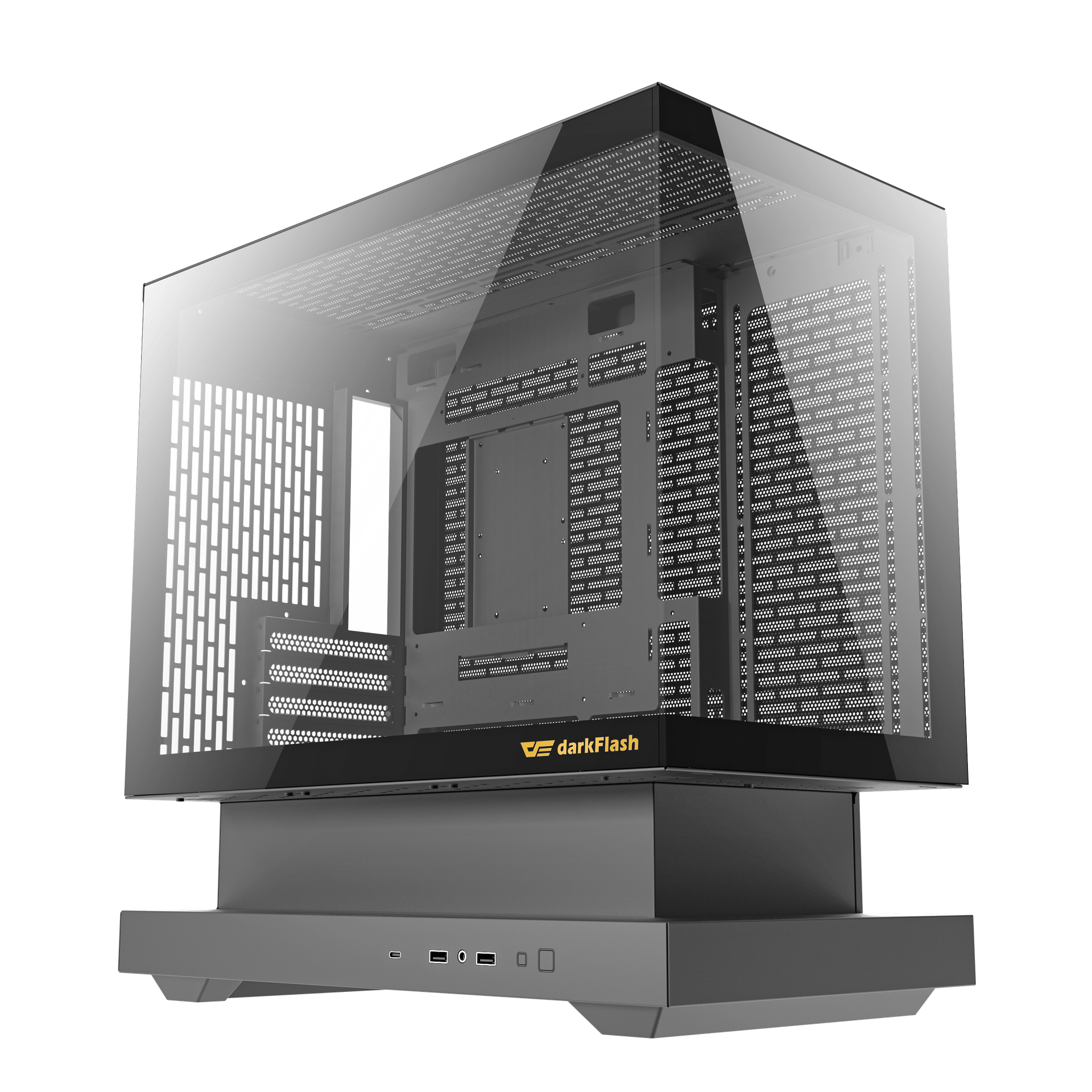Корпус ПК без БП DarkFlash F1, Black, 6xFan DM8 LINE ARGB, mATX
