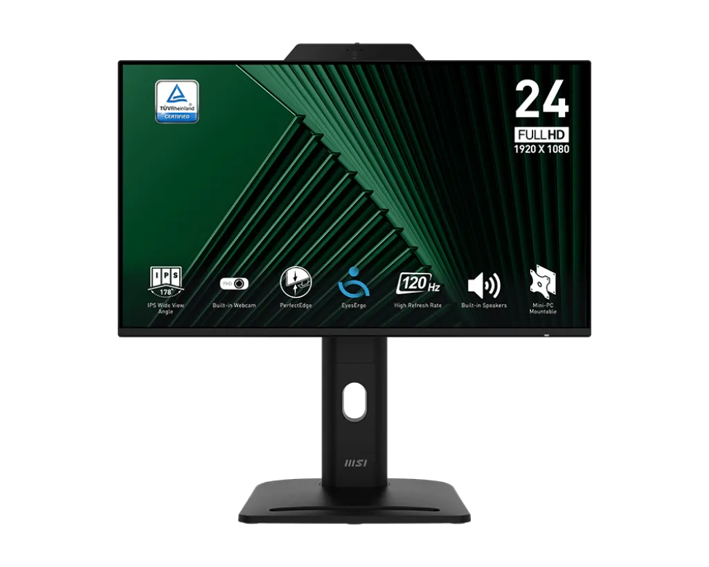 Монитор 23,8" MSI PRO MP242PMG IPS FHD 120Hz 1ms 300cd/m 1500:1 WEB HDMI VGA DP 3xUSB 2x2W HAS Черн.