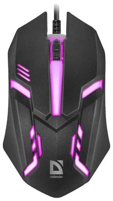 Мышь проводная Defender Сyber MB-560L, 7цветов,3кнопки,1200dpi, БЕЛАЯ