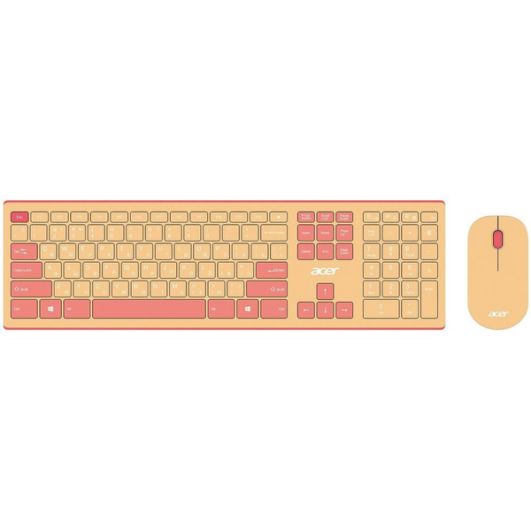 Клавиатура Acer Acer OCC205, Розовый/бежевый ,KeyBoard + mouse, USB, Wireless, rus/lat, Pink/Beige
