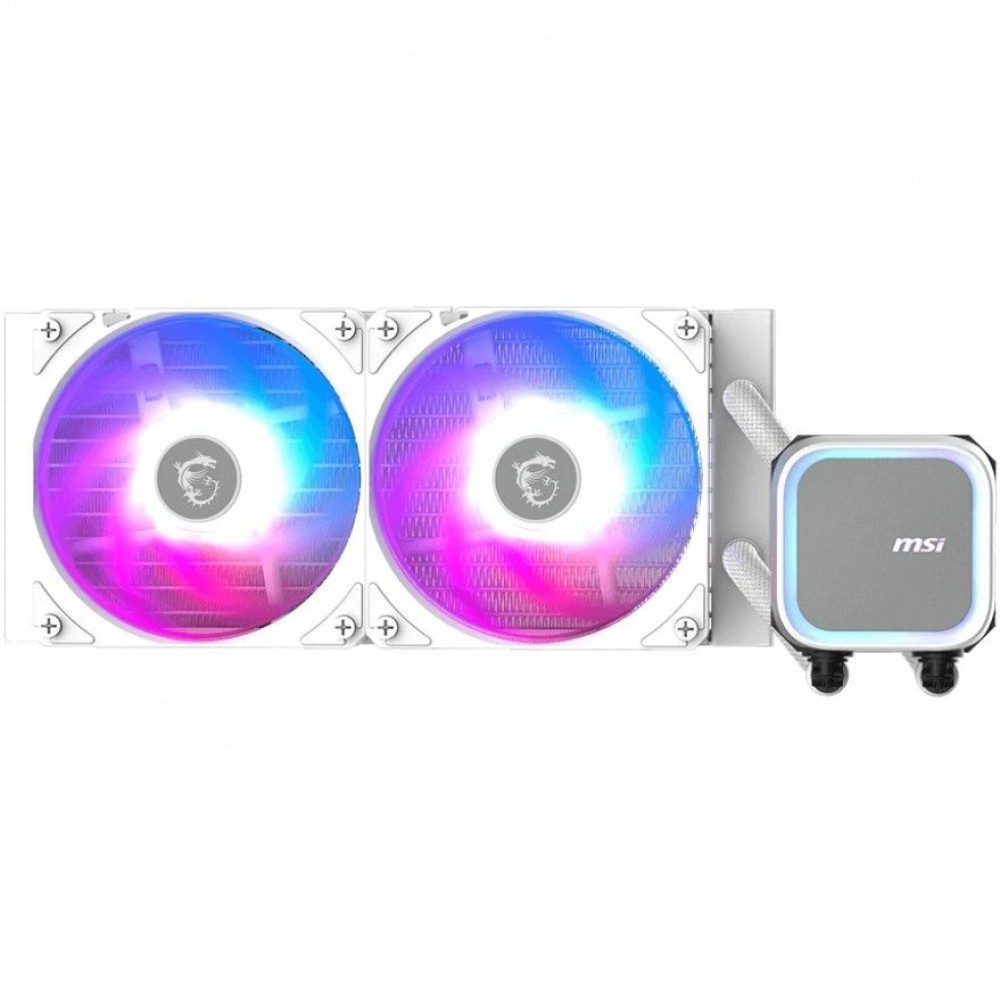 Водяное охлаждение для CPU MSI MAG CORELIQUID A13 240, 1700/1851/AM4/AM5, ARGB, Fan 2x120mm,  WHITE