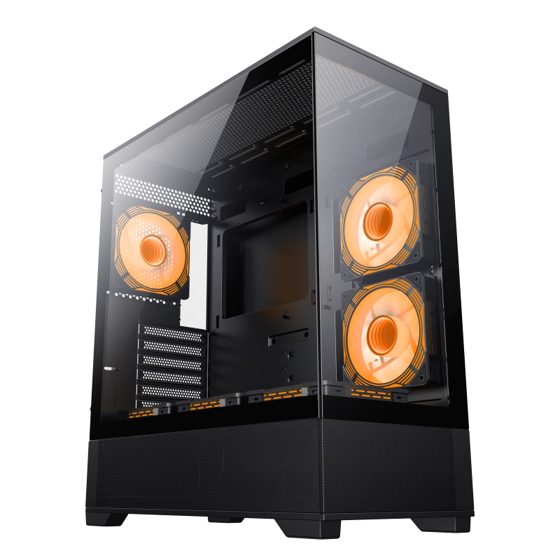 Корпус GameMax Vista COC AB, 12380600001, Mid Tower, ATX/m-ATX/ITX, USB2.0*1/ USB3.0*1/ TypeC *1/ HD-Audio, Кулер 6*12cм ARGB, Высота процессорного ку