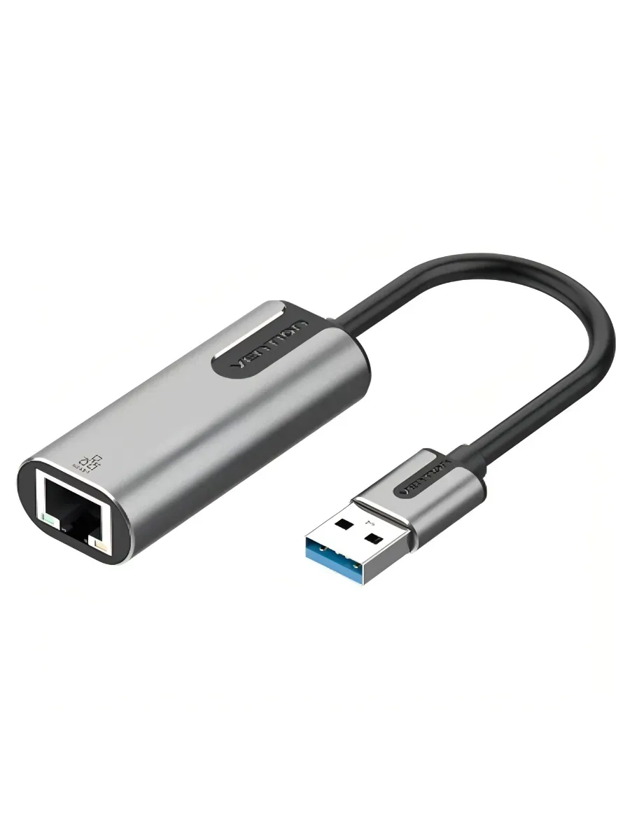 Адаптер USB Vention CEWHB <USB 3.0-A to Gigabit Ethernet Adapter Gray 0.15M Aluminum Alloy Type>