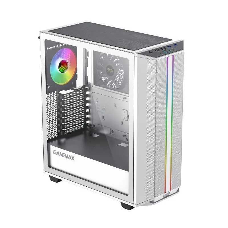 Корпус GameMax Precision White <MATX, 1x120FAN, 1x140COC>