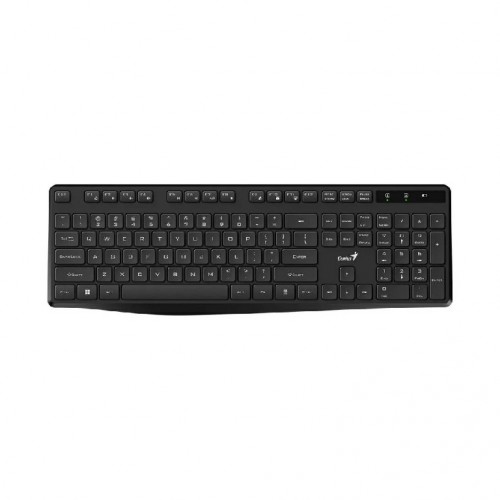 Клавиатура, Genius, KB-7200, Чёрный Беспроводная 2.4ГГц, Кол-во стандартных клавиш 104, Батарейки в комплекте, Размер: 435,7*140,2*23,3 мм., Анг/Рус, 