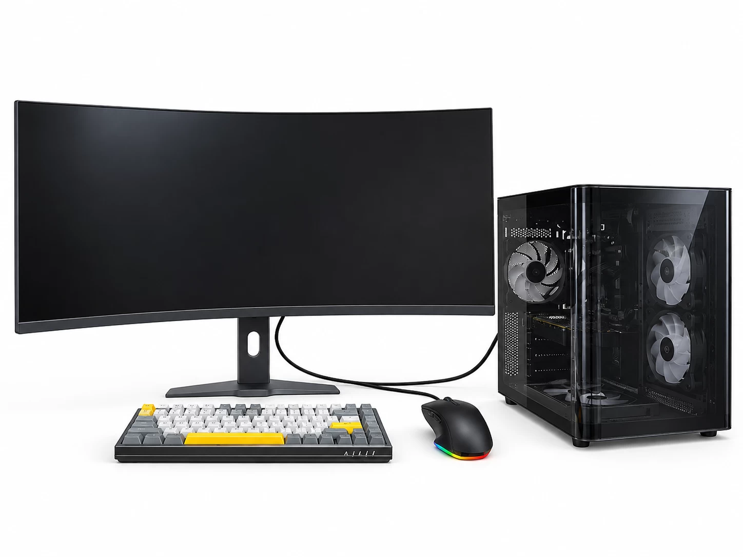 ИГРОВОЙ ПК с МОНИТОРОМ i5-13400F/B760M H/Вод.охл GLOW 360 BK/16+16=32 Gb/1 Tb VNMe/RTX5060 8 Gb/C50 BK/750W/34" Xiaomi 180Hz/AK820/AJ139
