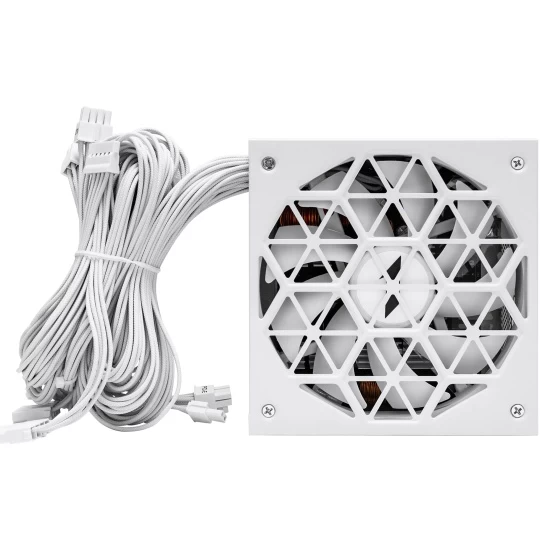 Блок питания ATX 1STPLAYER, HA 650W WH, 650W, ATX, 80+, APFC, 20+4pin, 4+4pin, 4*Sata, 2*Molex, 2*PCI-E 6+2-pin, Non-modular, Вентиялтор 14см, 145х150