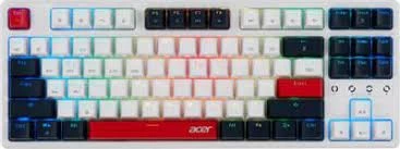 Клавиатура USB, Acer OKR302,Белый/синий ,KeyBoard 87 buttons, Outemu Red, rus/lat, White/Blue