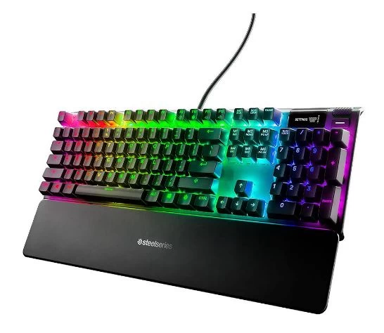 Клавиатура, Steelseries, Apex 7 (Brown Switch) US, 64786, Игровая, Механические клавиши QX2, USB, Подсветка RGB, Размер: 160*370*35 мм., Анг/Рус, Чёрн